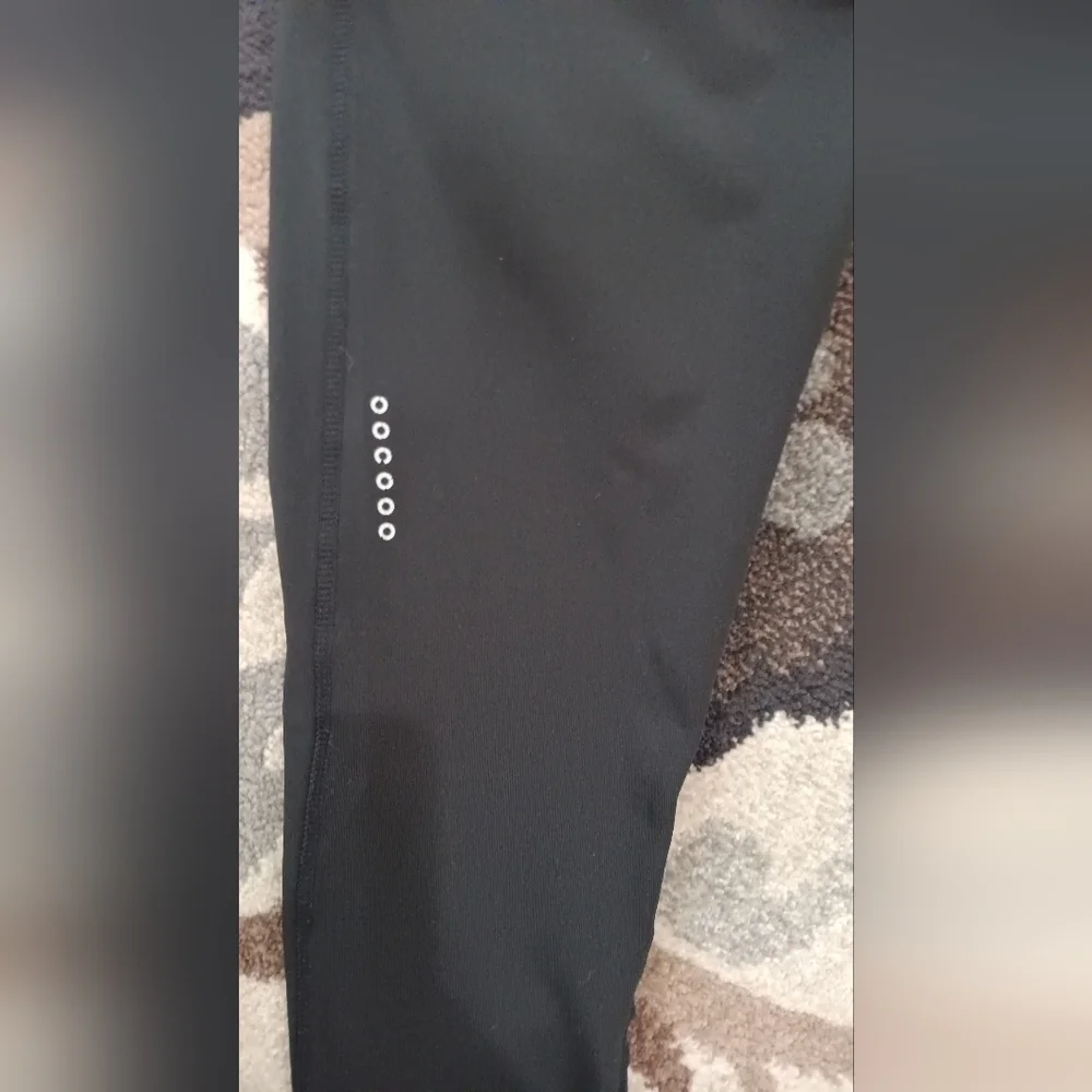 Rag Yoga Pants Black Leggings Women's Large Pockets Ankle Mesh Active Wear - Picture 8 of 8